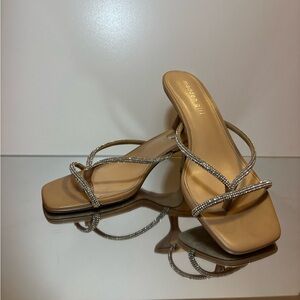 Madden Girl Tan and Silver Strappy Sandals